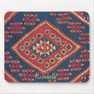 De Souris Tapis turc kilim en tapis rouge bleu antique