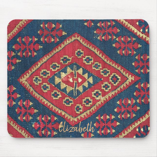 De Souris Turc Kilim Tapis tapis Antique Rouge Bleu (Devant)