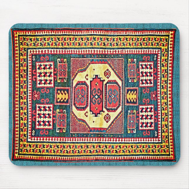 De Souris Turquoise et Rose Rouge Kazak Oriental Tapis Desig (Devant)