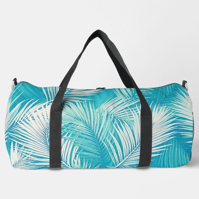 De Sport Aqua Palm Fronds Travel Duffel Sac (Recto)