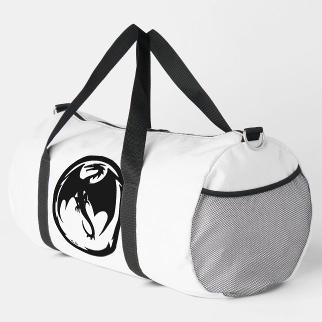 De Sport Black Dragon blanc sac en duffice (Coin droit)