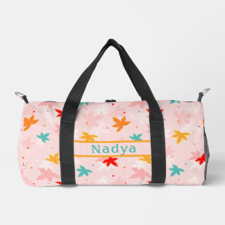 De Sport Feuilles automnales Motif rose Duffel sac