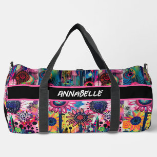 De Sport Fleurs colorées à Doodle Imprimer Couper Sac à cou