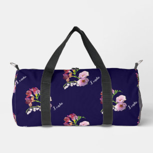 De Sport Floral bleu avec /Nom Imprimer Couper Sac à coudre