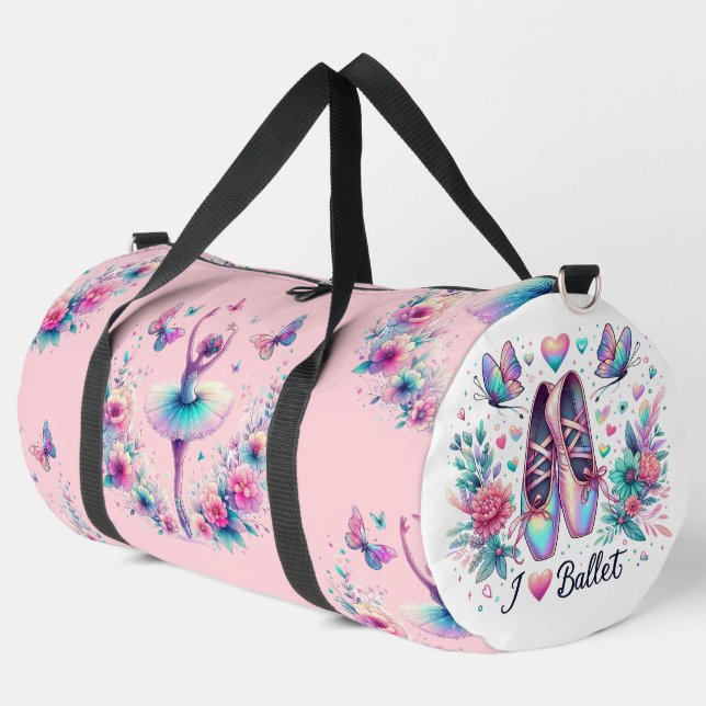De Sport I Love Ballet Ballerina Dance Grand Duffel Sac (Coin gauche)