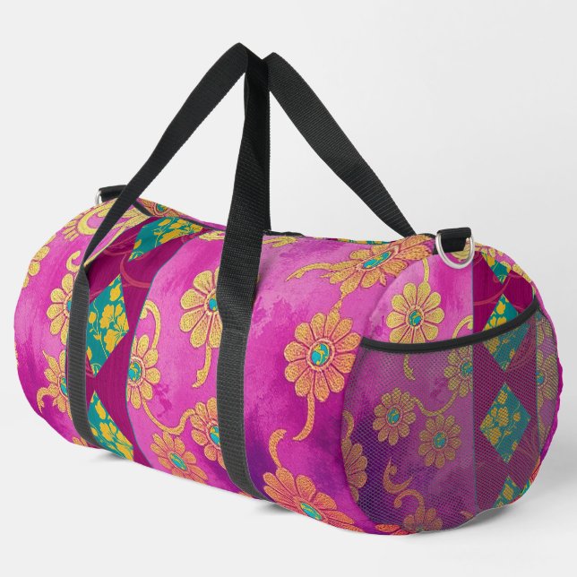 De Sport MOTIF rose violet ORIENTAL - Sac double (Coin droit)