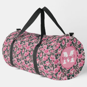 De Sport Roses floral rose sur mesure Monogramme Grand sac 