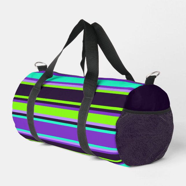 De Sport Sac à coudre à rayures pourpre, aqua et chartreuse (Coin droit)