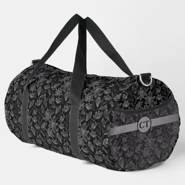 De Sport Sac à double floral blanc élégant personnalisé (Coin droit)