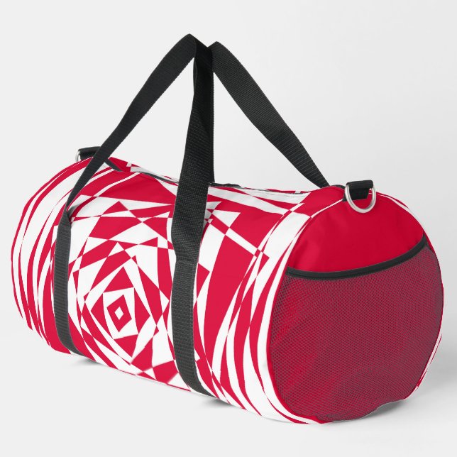 De Sport Sac à double illusion Abstrait blanc et rouge - Gr (Coin droit)