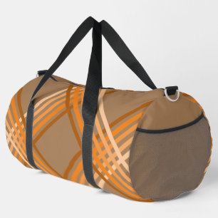 De Sport Sac à double - Stripes orange sur Brown