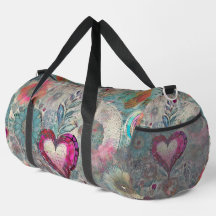 Sac Abstrait à double coeur rose