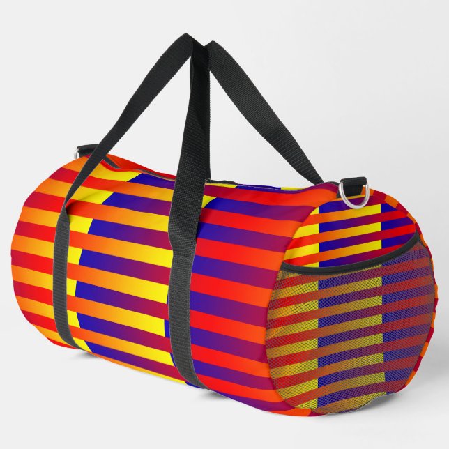 De Sport Sac bleu rouge jaune rayures Duffel (Coin droit)