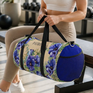 De Sport Sac fourre-tout personnalisé à motif floral violet