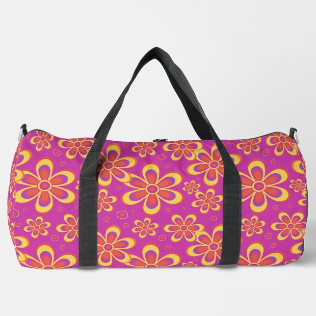 De Sport Super Magenta Floral Pattern Grand sac à double (Recto)