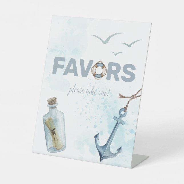 De Table Ahoy ! SIGNE BORD DU Baby shower Nautique (Recto)