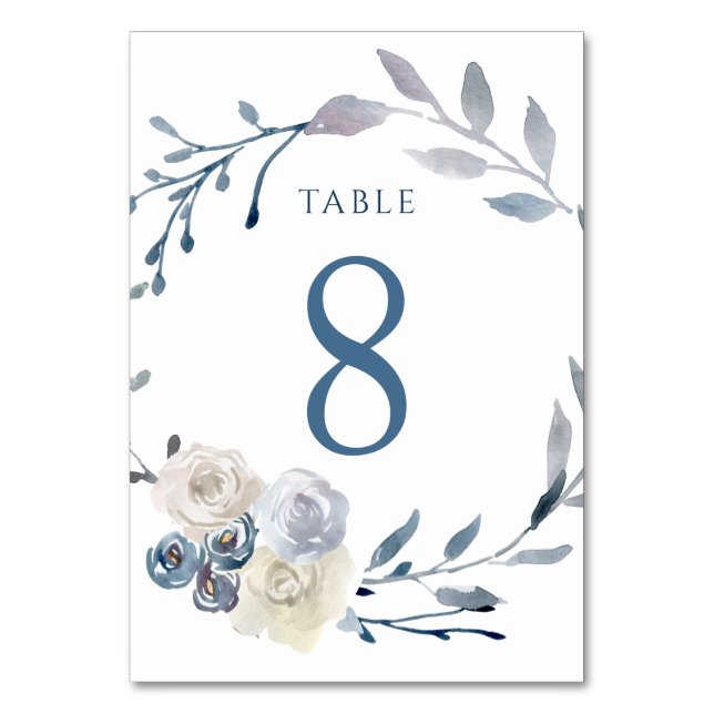 De Table aquarelle couronne bleu fleurie Tableau Numéro 8 (Par défaut)
