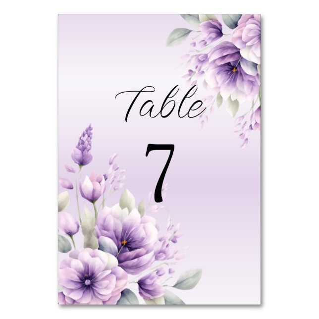 De Table Aquarelle Purple Floral Numéro du tableau (Par défaut)