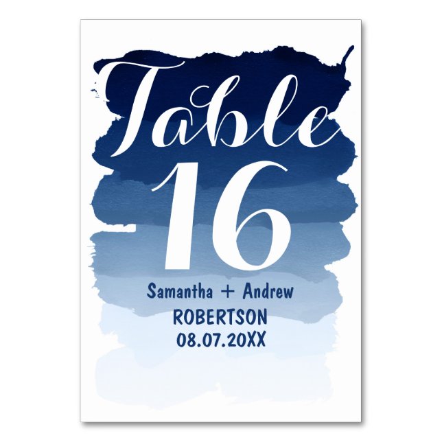 De Table Bleu bleu marine aquarelle ombre numéro du tableau (Par défaut)