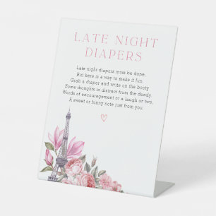 De Table Bonjour Bebe Signe baby shower Late Night Diapés