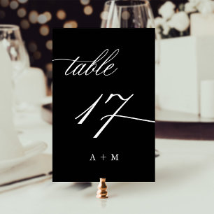 De Table Calligraphie Romantique Mariage Numéro 17, Noir