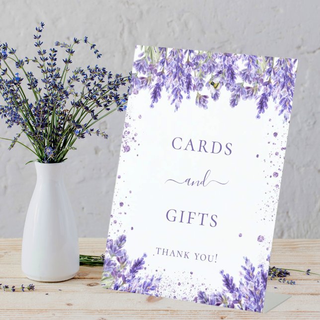 De Table Carte cadeau florale lavande signe (Créateur téléchargé)