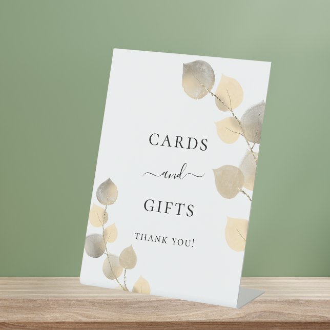 De Table Carte cadeau mariage or eucalyptus signe cadeau (Créateur téléchargé)