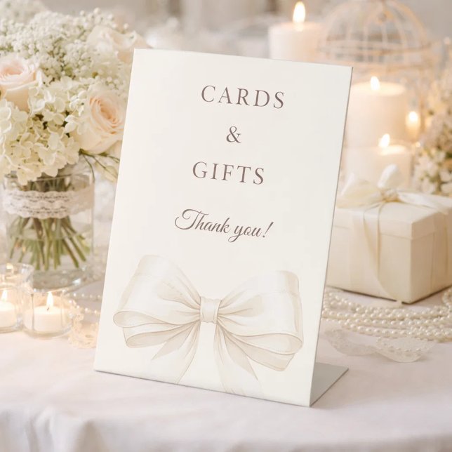 De Table Cartes cadeaux signe ruban ivoire (Créateur téléchargé)