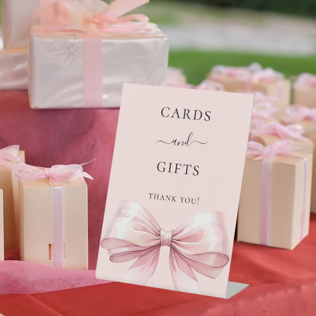 De Table Cartes cadeaux signe ruban rose (Créateur téléchargé)