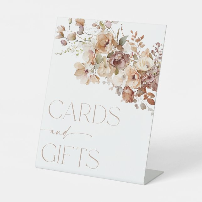 De Table Cartes et cadeaux signe boho automne floral (Recto)