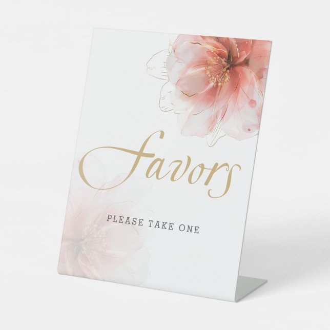 De Table C'est une fille rose or Baby shower Favors Signe (Recto)