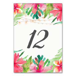 De Table Chaîne Tropicale Lights Floral Tableau Numéro Cart