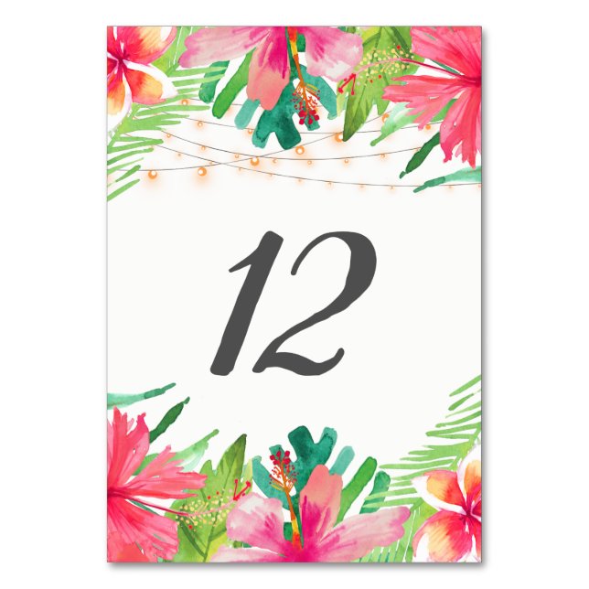 De Table Chaîne Tropicale Lights Floral Tableau Numéro Cart (Par défaut)
