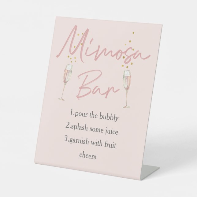 De Table Chic rose vif douche signe barre mimosa (Recto)
