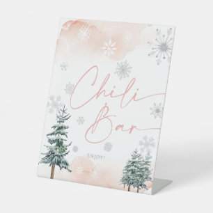 De Table Chilli bar hiver blush et signe rose