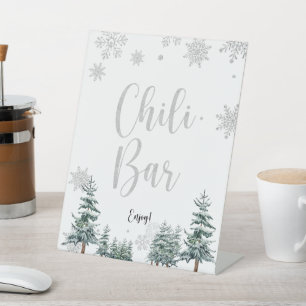 De Table Chilli bar signe argent hiver baby shower signe