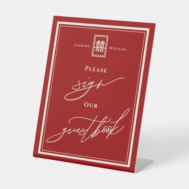 De Table Classic Rectangle double bonheur signe livre d'or (Recto)