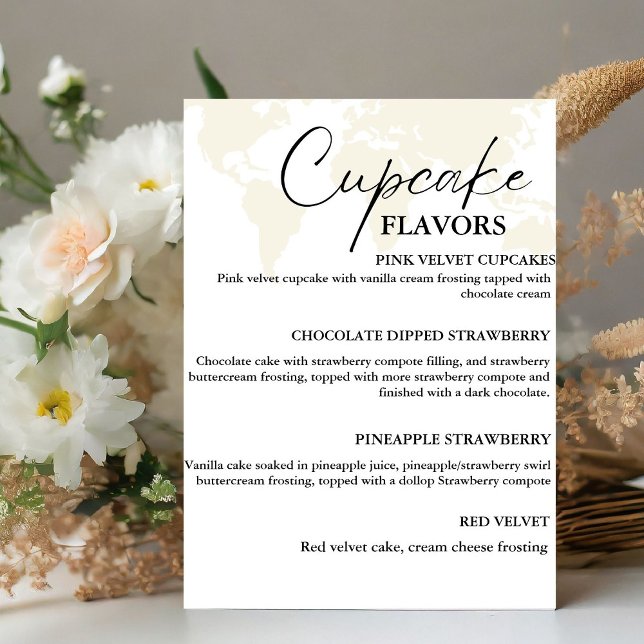 De Table Destination Cupcake mariage menu dessert signe (Créateur téléchargé)