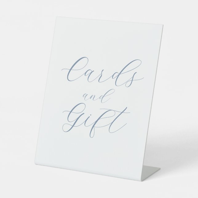 De Table Dusty Blue Modern Wedding Cartes et signe cadeau (Recto)