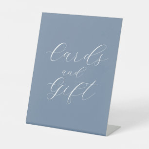 De Table Dusty Blue Modern Wedding Cartes et signe cadeau