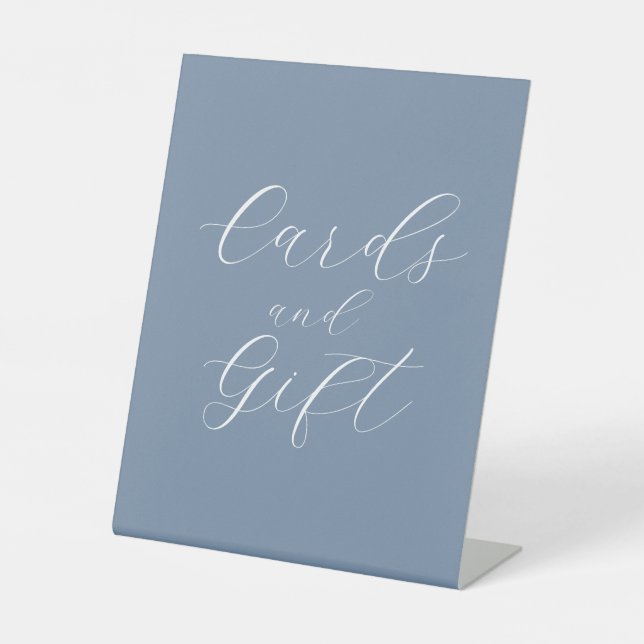 De Table Dusty Blue Modern Wedding Cartes et signe cadeau (Recto)