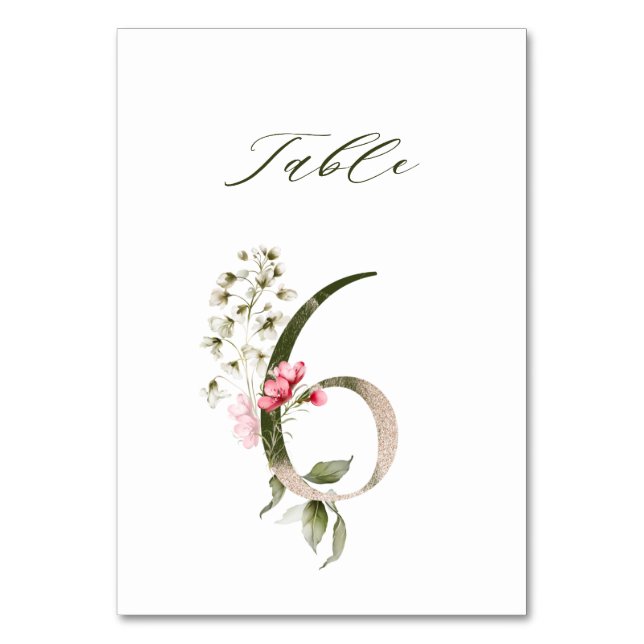 De Table Élégant Botanique Floral Numéro 6, (Par défaut)