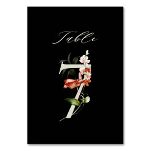 De Table Élégant Botanique Floral Numéro 7, Noir