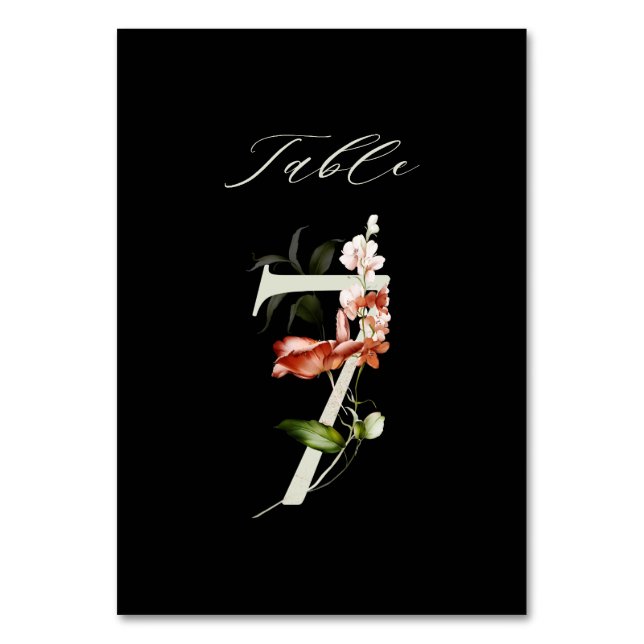 De Table Élégant Botanique Floral Numéro 7, Noir (Par défaut)
