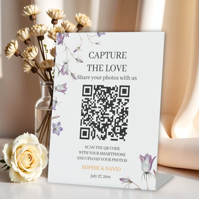 De Table Élégant Floral Capter le signe Mariage d'amour (Créateur téléchargé)
