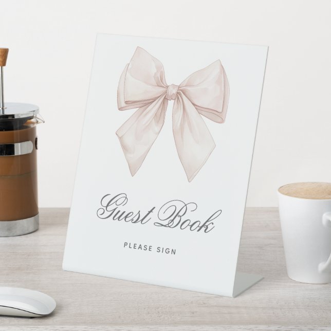 De Table Élégant livre blanc Bow Guest Book Douche signe (In SItu)
