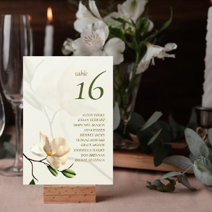 De Table Elégant Magnolia Oriental Noms des invités Numéro