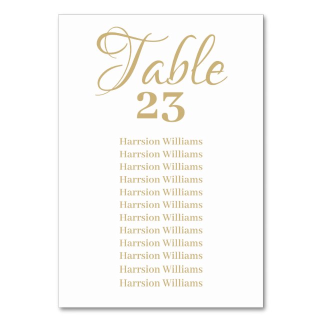 De Table Élégant script texte personnalisé Mariage Numéro d (Par défaut)