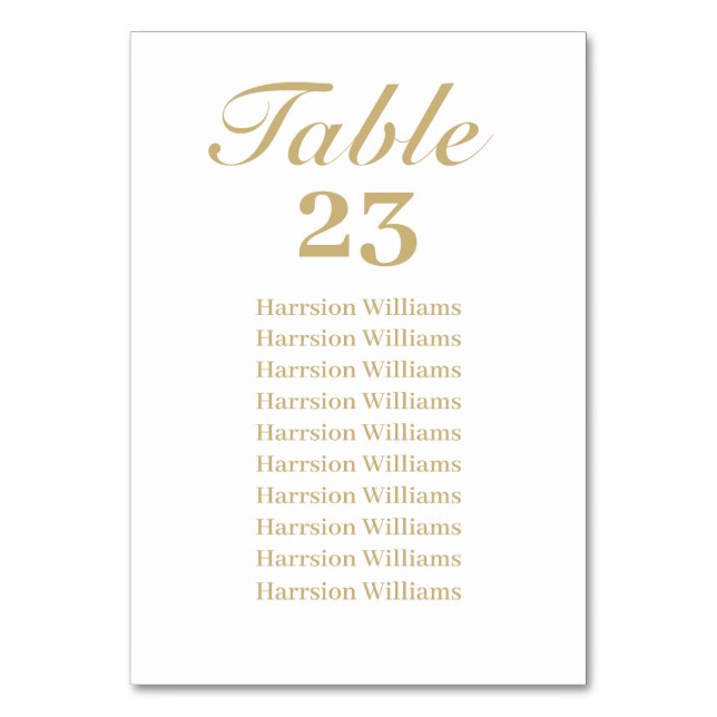 De Table Élégant script texte personnalisé Mariage Numéro d (Par défaut)