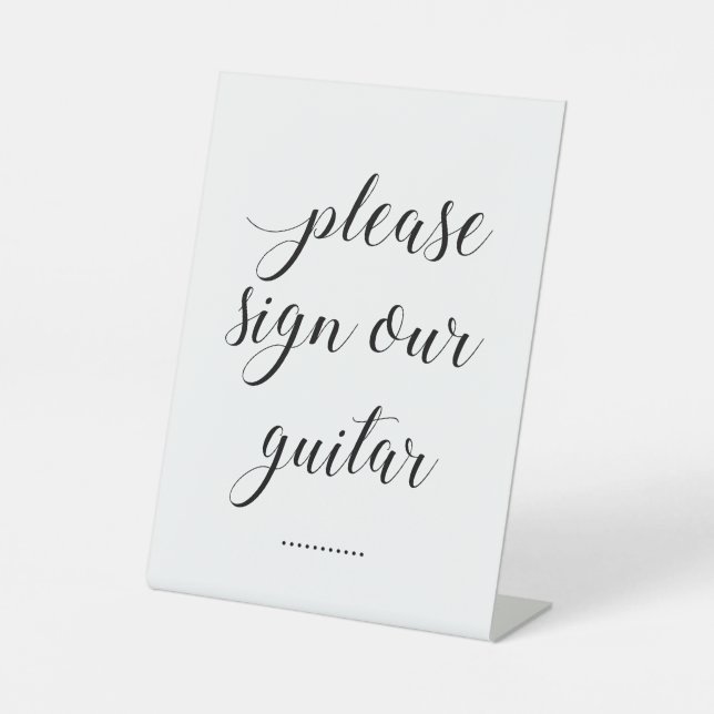 De Table Élégant S'Il Vous Plaît Signe Notre Mariage Guitar (Recto)
